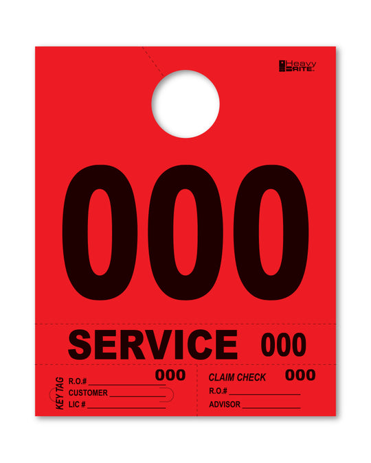 HeavyBrite 4 Part Service Tag Dispatch Numbers