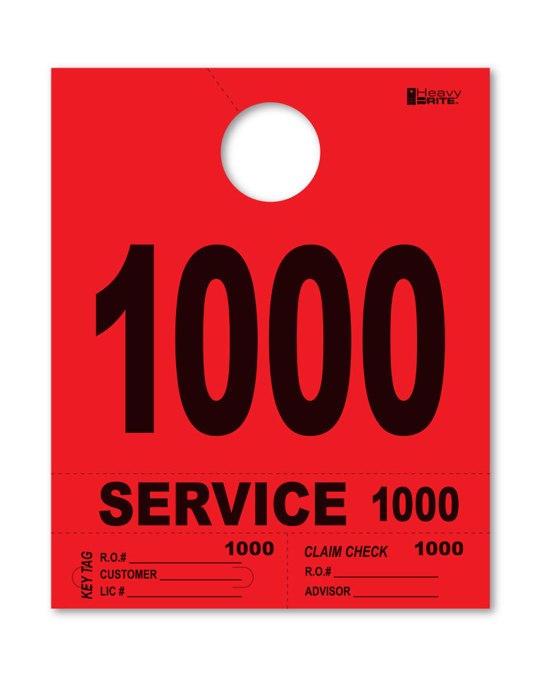 HeavyBrite 4 Part Service Tag Dispatch Numbers