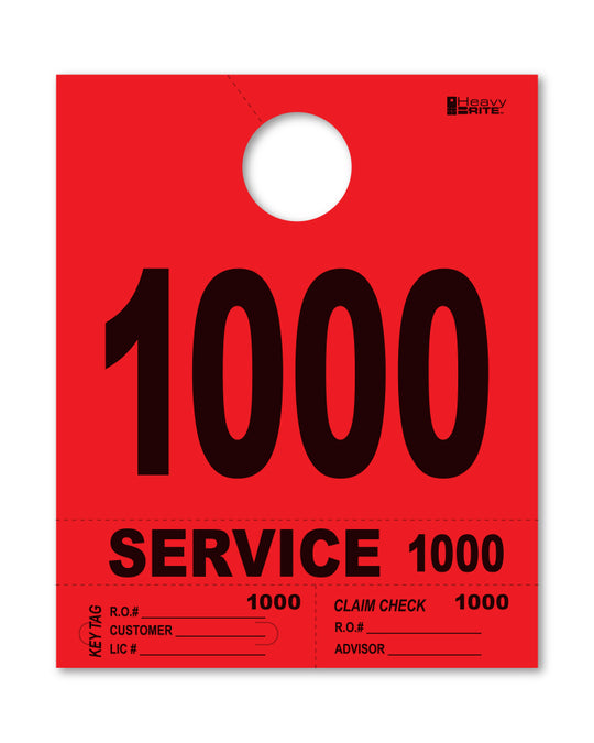 HeavyBrite 4 Part Service Tag Dispatch Numbers