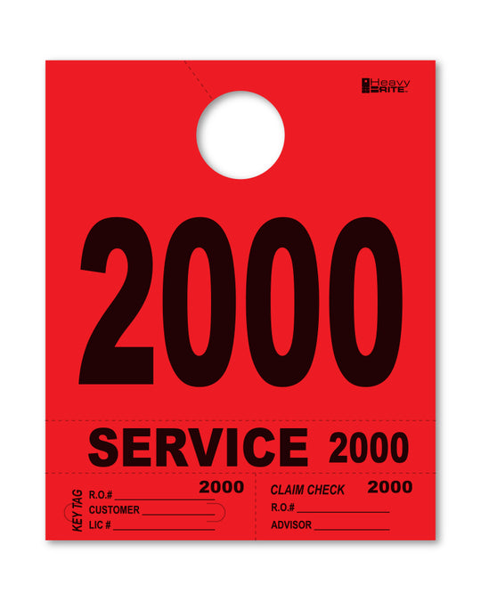 HeavyBrite 4 Part Service Tag Dispatch Numbers