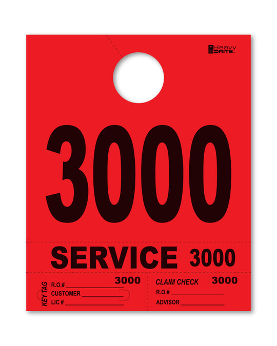 HeavyBrite 4 Part Service Tag Dispatch Numbers