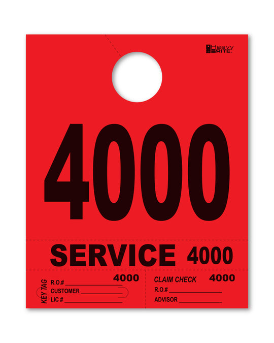 HeavyBrite 4 Part Service Tag Dispatch Numbers