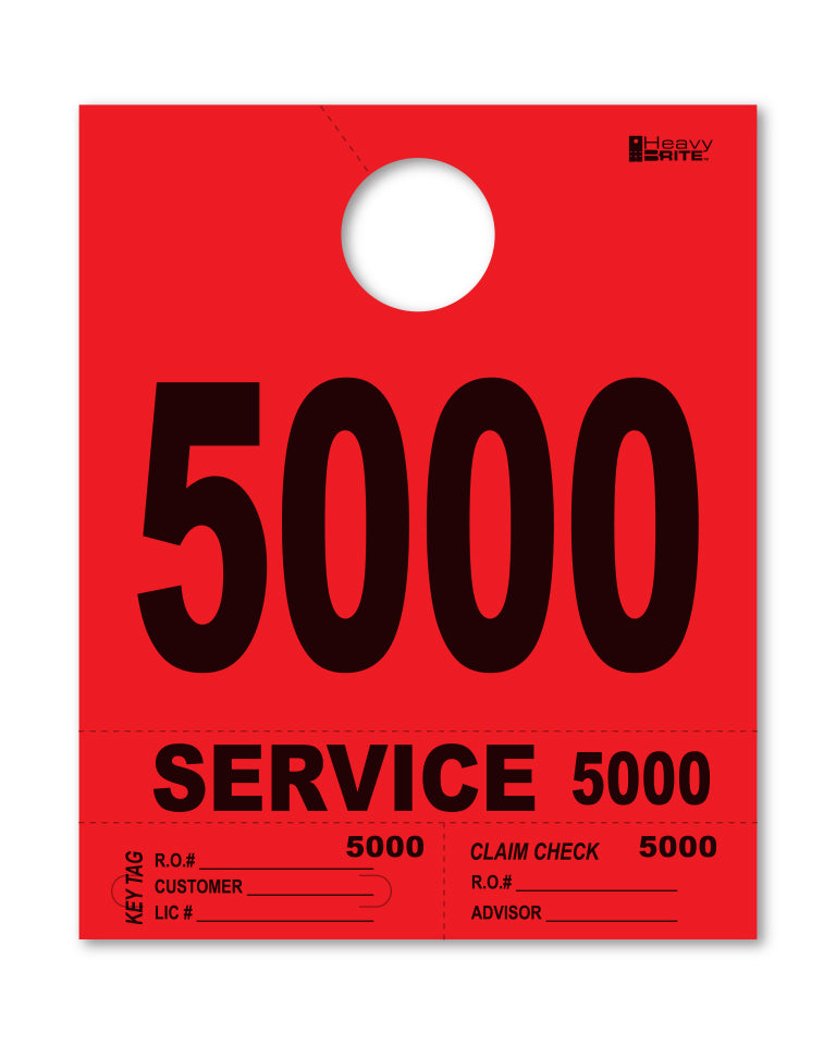 HeavyBrite 4 Part Service Tag Dispatch Numbers