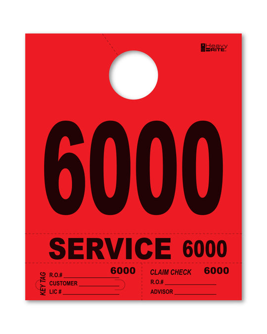 HeavyBrite 4 Part Service Tag Dispatch Numbers