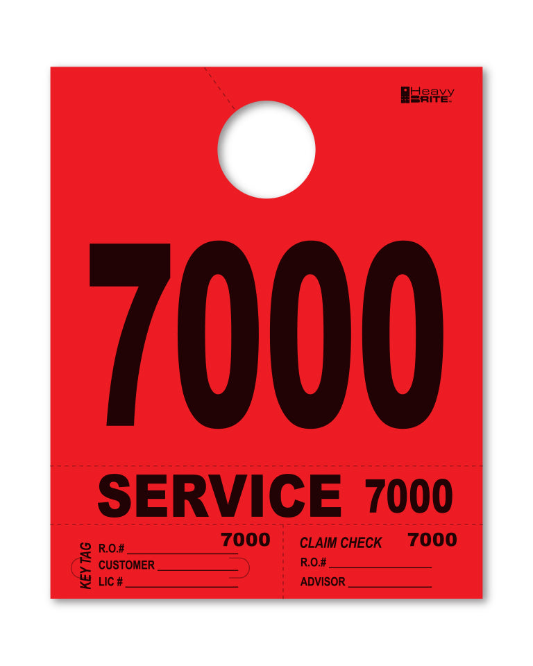 HeavyBrite 4 Part Service Tag Dispatch Numbers