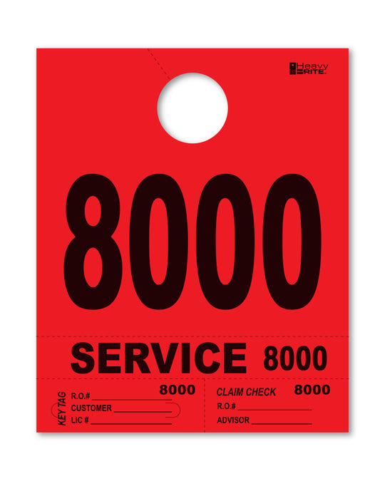 HeavyBrite 4 Part Service Tag Dispatch Numbers