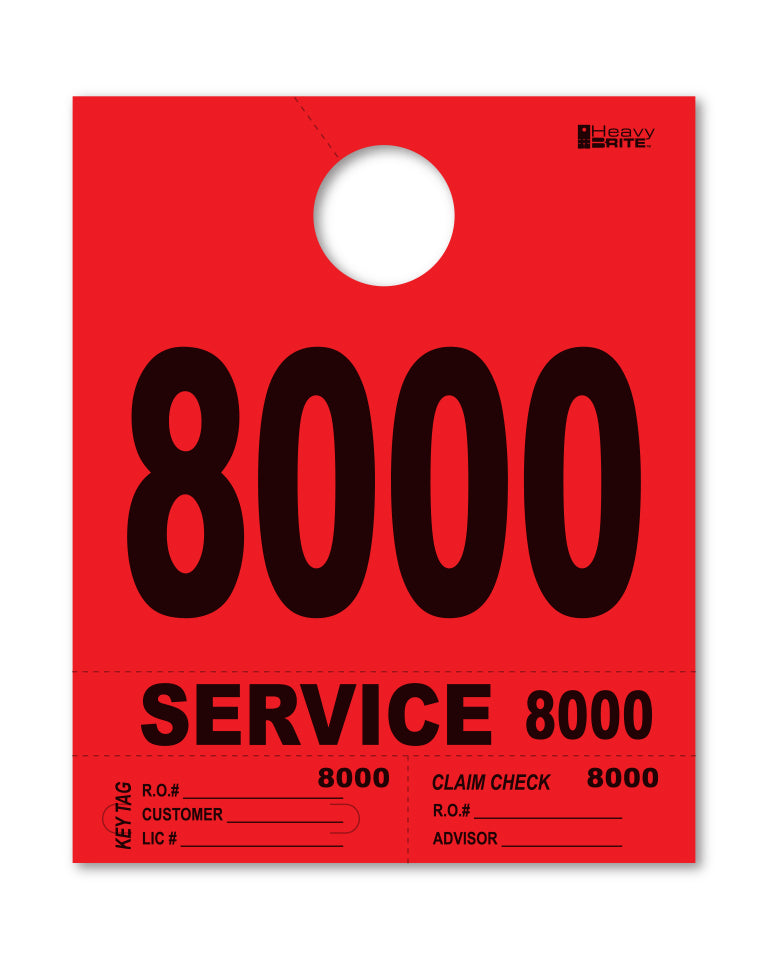HeavyBrite 4 Part Service Tag Dispatch Numbers