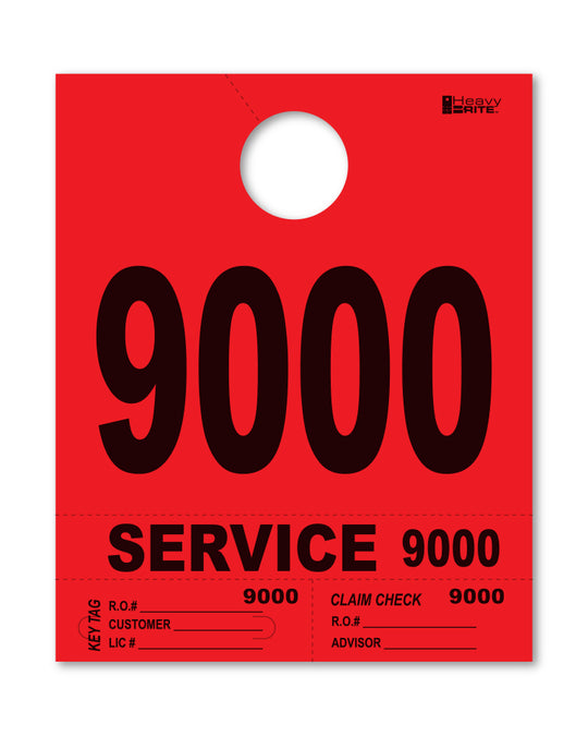 HeavyBrite 4 Part Service Tag Dispatch Numbers