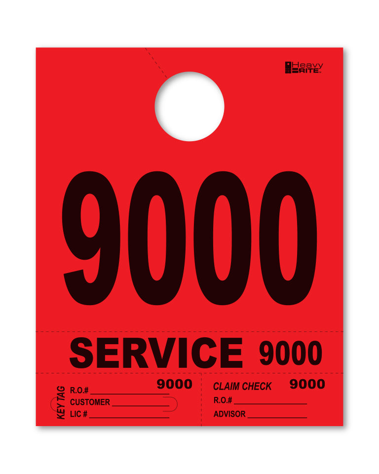 HeavyBrite 4 Part Service Tag Dispatch Numbers