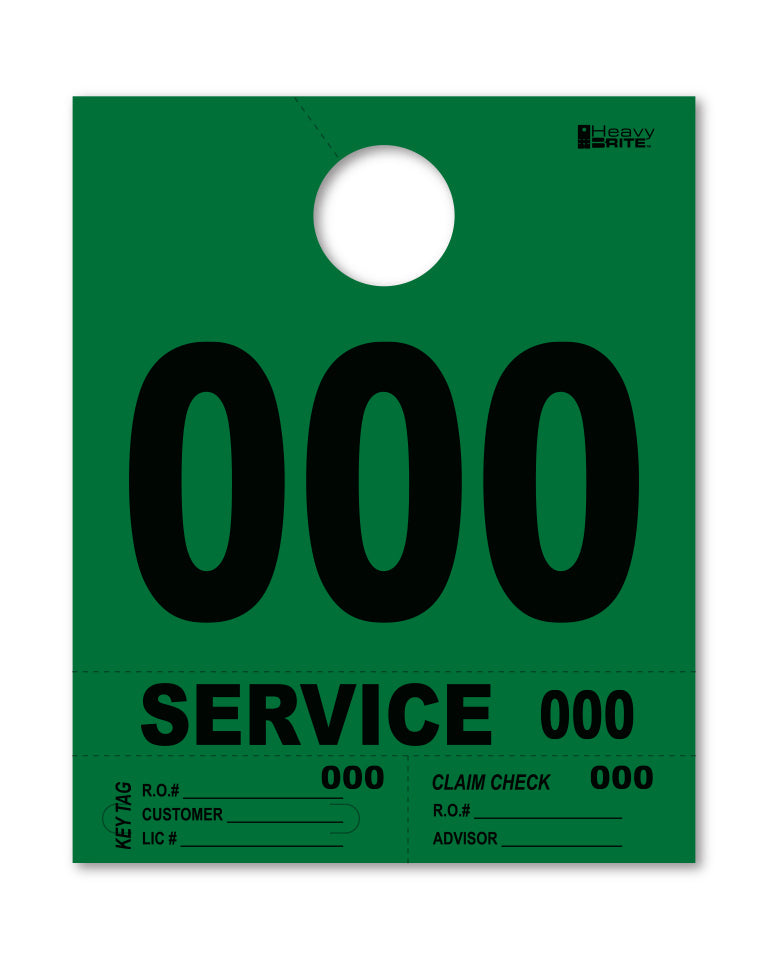 HeavyBrite 4 Part Service Tag Dispatch Numbers