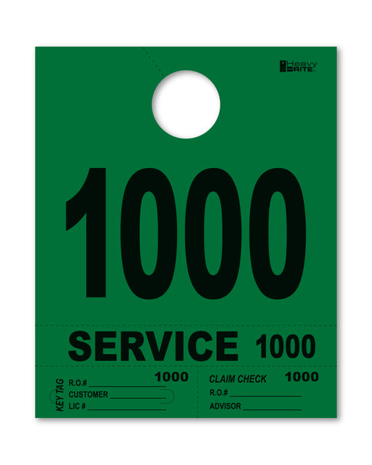 HeavyBrite 4 Part Service Tag Dispatch Numbers