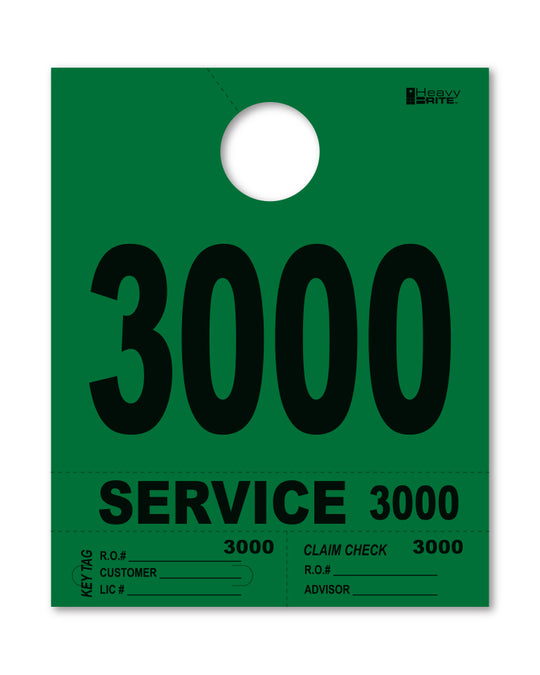 HeavyBrite 4 Part Service Tag Dispatch Numbers