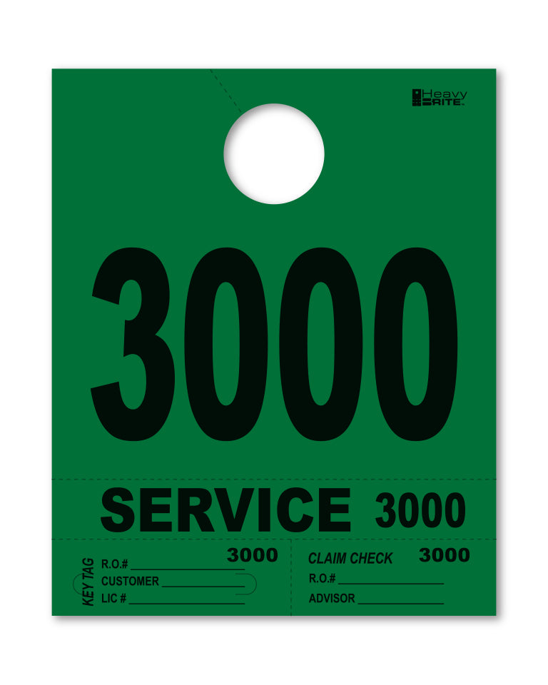 HeavyBrite 4 Part Service Tag Dispatch Numbers