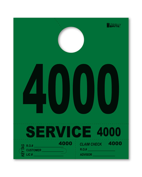 HeavyBrite 4 Part Service Tag Dispatch Numbers