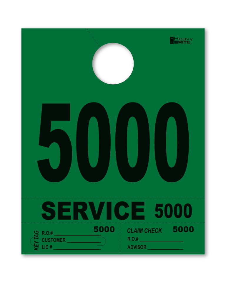 HeavyBrite 4 Part Service Tag Dispatch Numbers