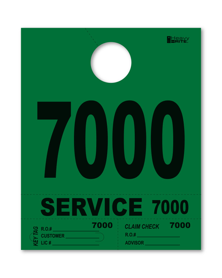 HeavyBrite 4 Part Service Tag Dispatch Numbers