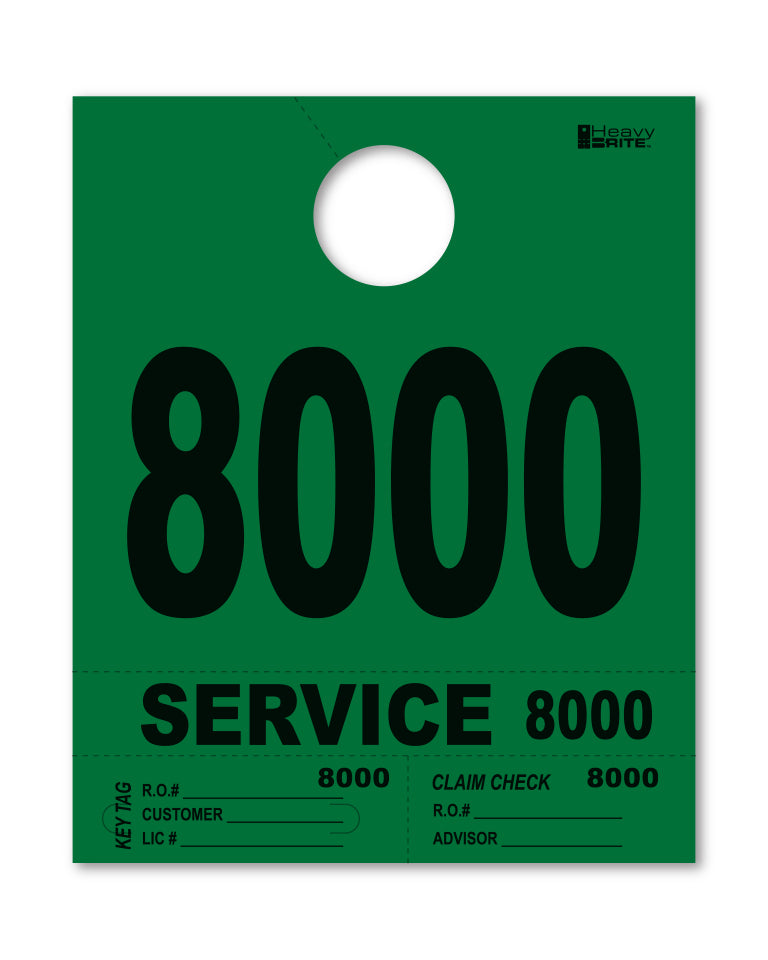 HeavyBrite 4 Part Service Tag Dispatch Numbers