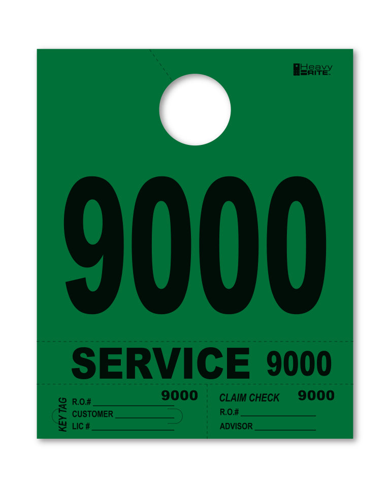 HeavyBrite 4 Part Service Tag Dispatch Numbers