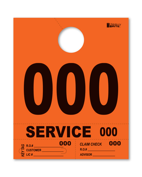 HeavyBrite 4 Part Service Tag Dispatch Numbers