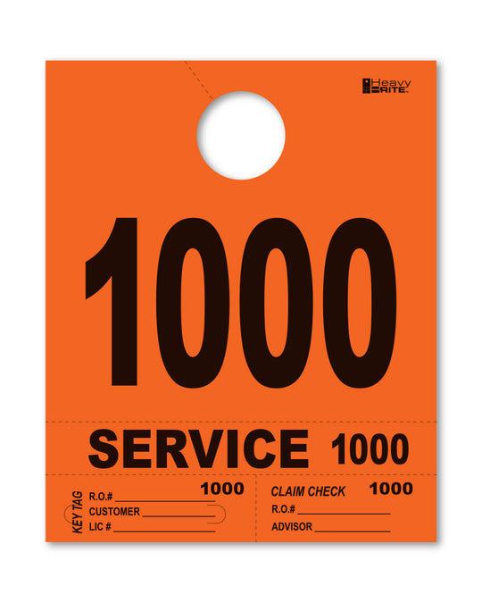 HeavyBrite 4 Part Service Tag Dispatch Numbers