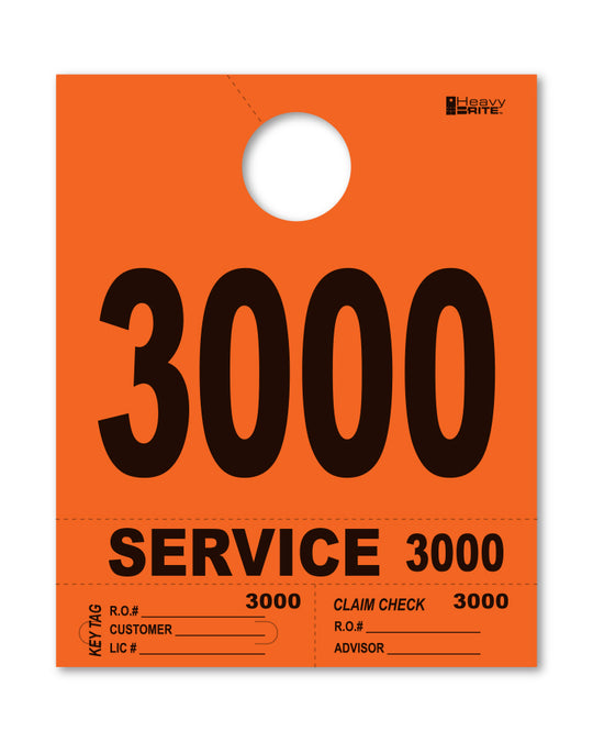 HeavyBrite 4 Part Service Tag Dispatch Numbers