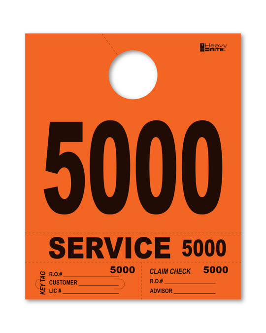 HeavyBrite 4 Part Service Tag Dispatch Numbers