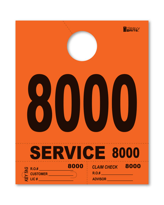HeavyBrite 4 Part Service Tag Dispatch Numbers
