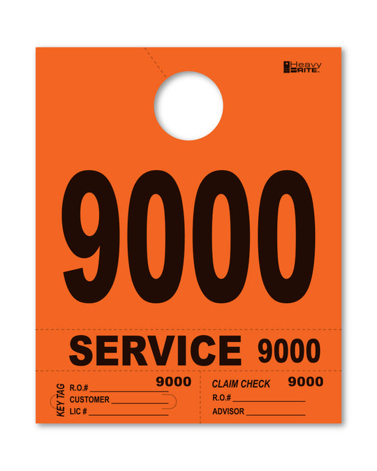 HeavyBrite 4 Part Service Tag Dispatch Numbers