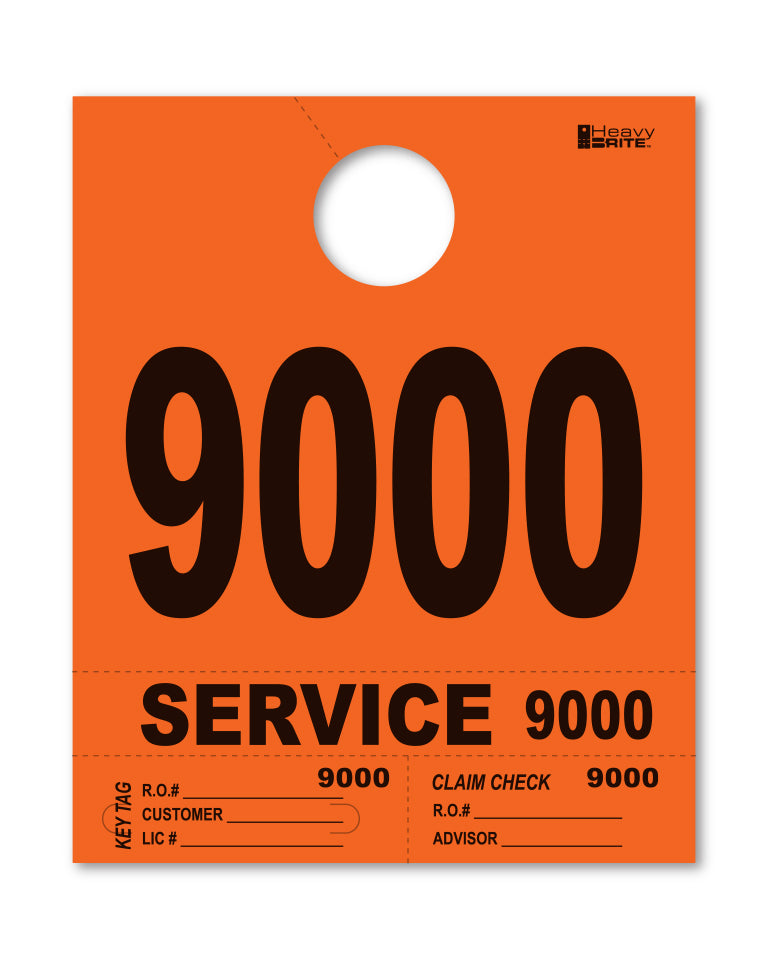 HeavyBrite 4 Part Service Tag Dispatch Numbers