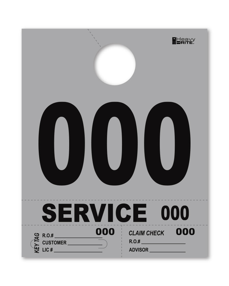 HeavyBrite 4 Part Service Tag Dispatch Numbers
