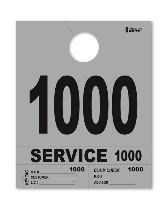 HeavyBrite 4 Part Service Tag Dispatch Numbers