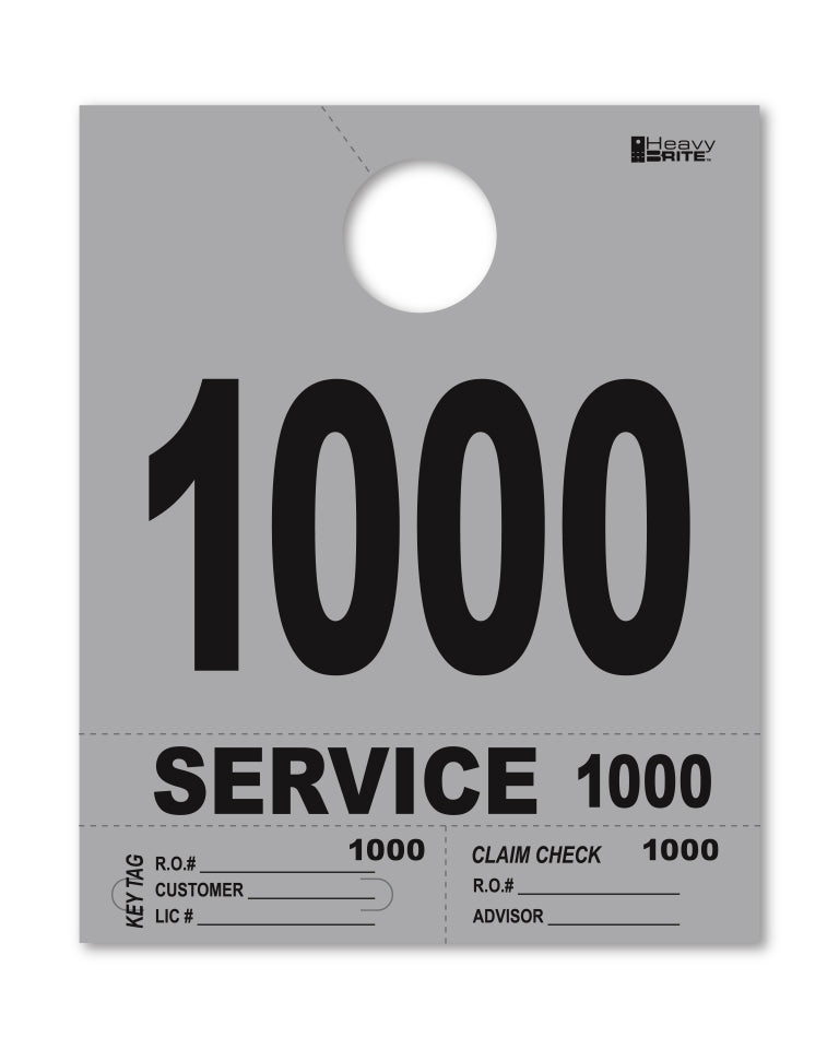 HeavyBrite 4 Part Service Tag Dispatch Numbers