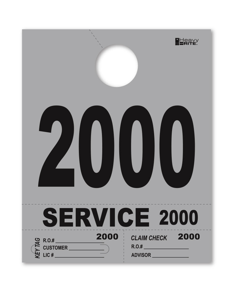 HeavyBrite 4 Part Service Tag Dispatch Numbers