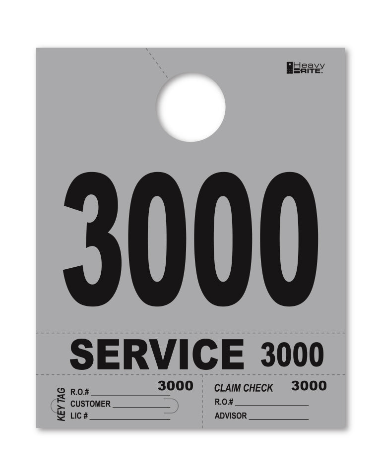 HeavyBrite 4 Part Service Tag Dispatch Numbers