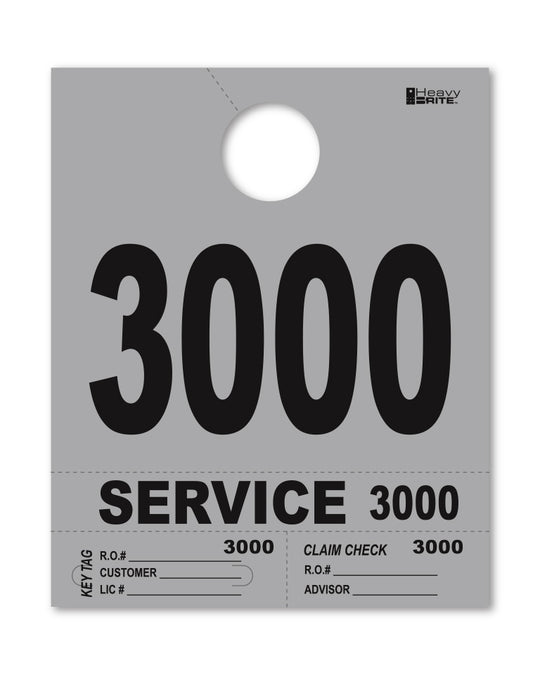 HeavyBrite 4 Part Service Tag Dispatch Numbers