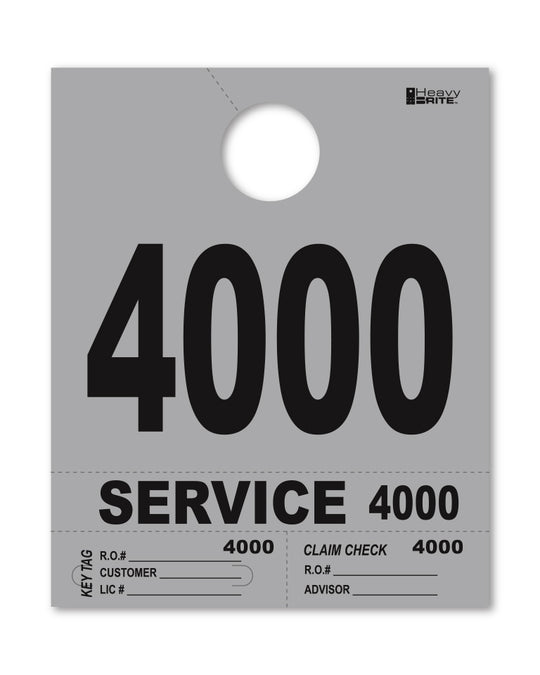 HeavyBrite 4 Part Service Tag Dispatch Numbers