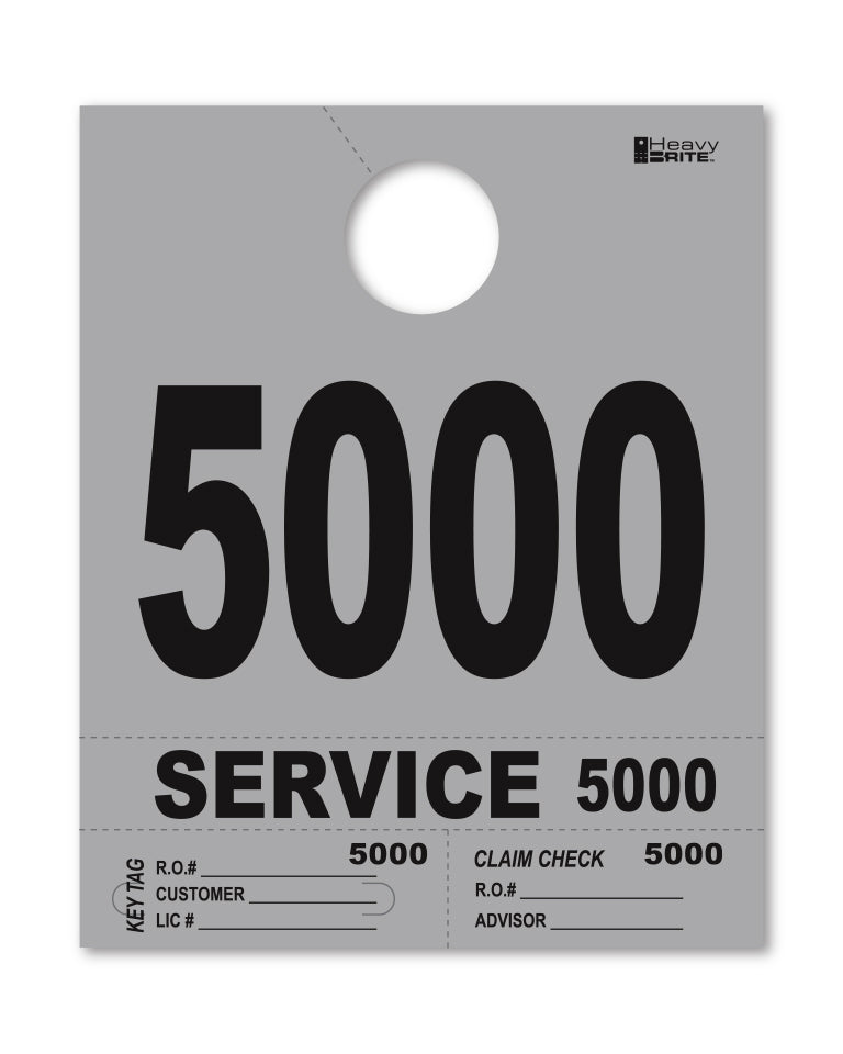 HeavyBrite 4 Part Service Tag Dispatch Numbers