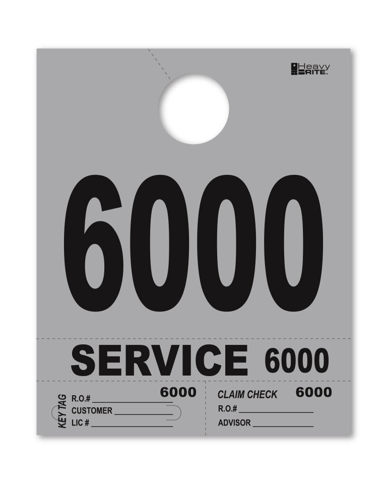 HeavyBrite 4 Part Service Tag Dispatch Numbers