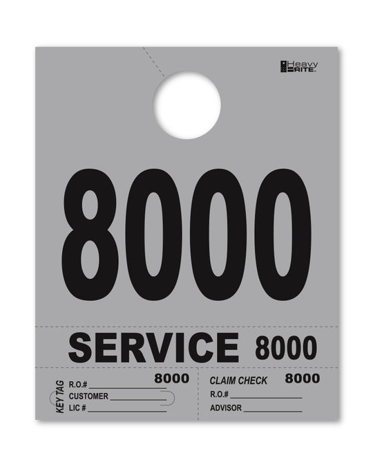 HeavyBrite 4 Part Service Tag Dispatch Numbers