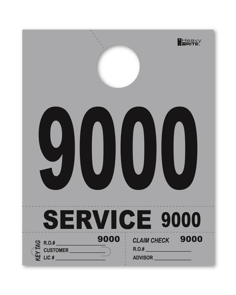 HeavyBrite 4 Part Service Tag Dispatch Numbers