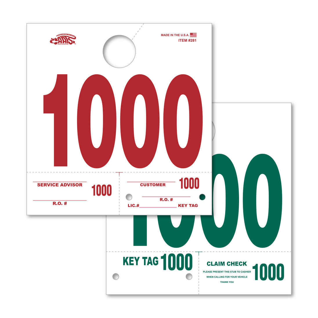 Heavy Stock Side Padded Dispatch Numbers