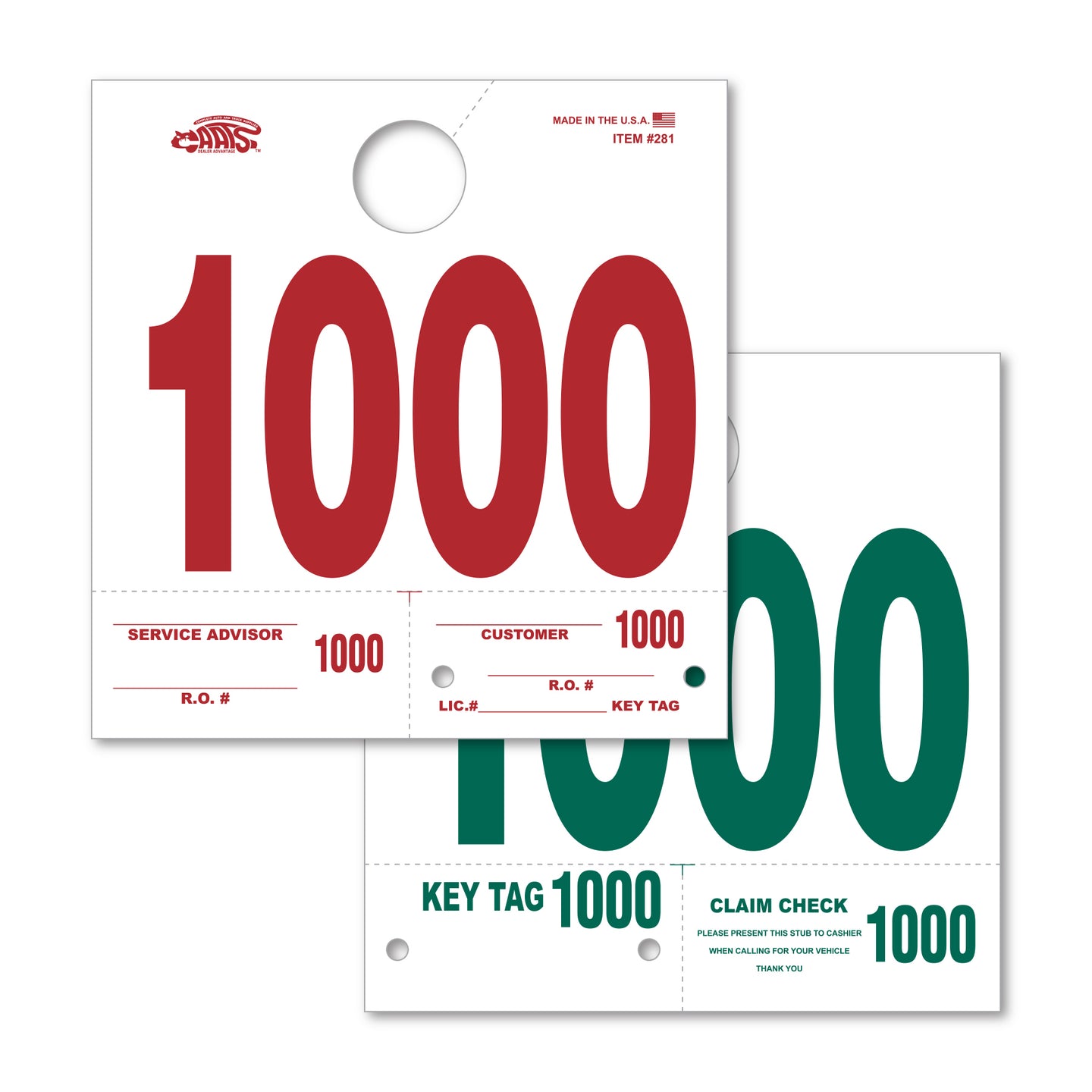 Heavy Stock Side Padded Dispatch Numbers