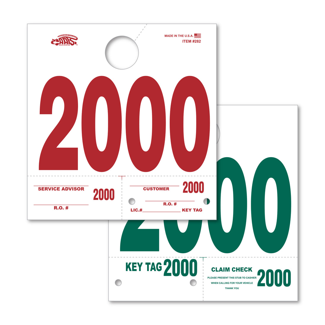 Heavy Stock Side Padded Dispatch Numbers (000-9999)