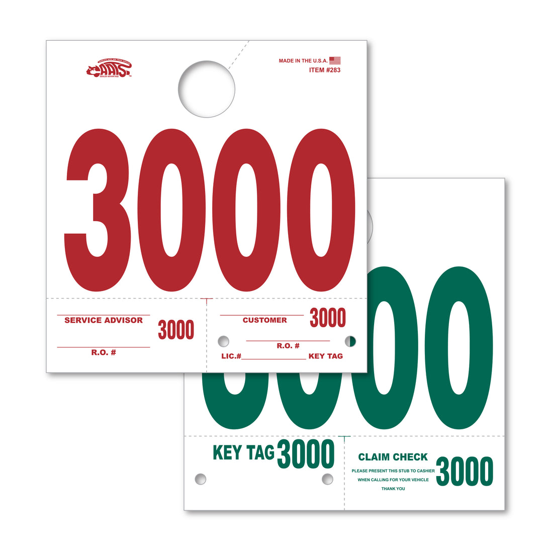 Heavy Stock Side Padded Dispatch Numbers (000-9999)