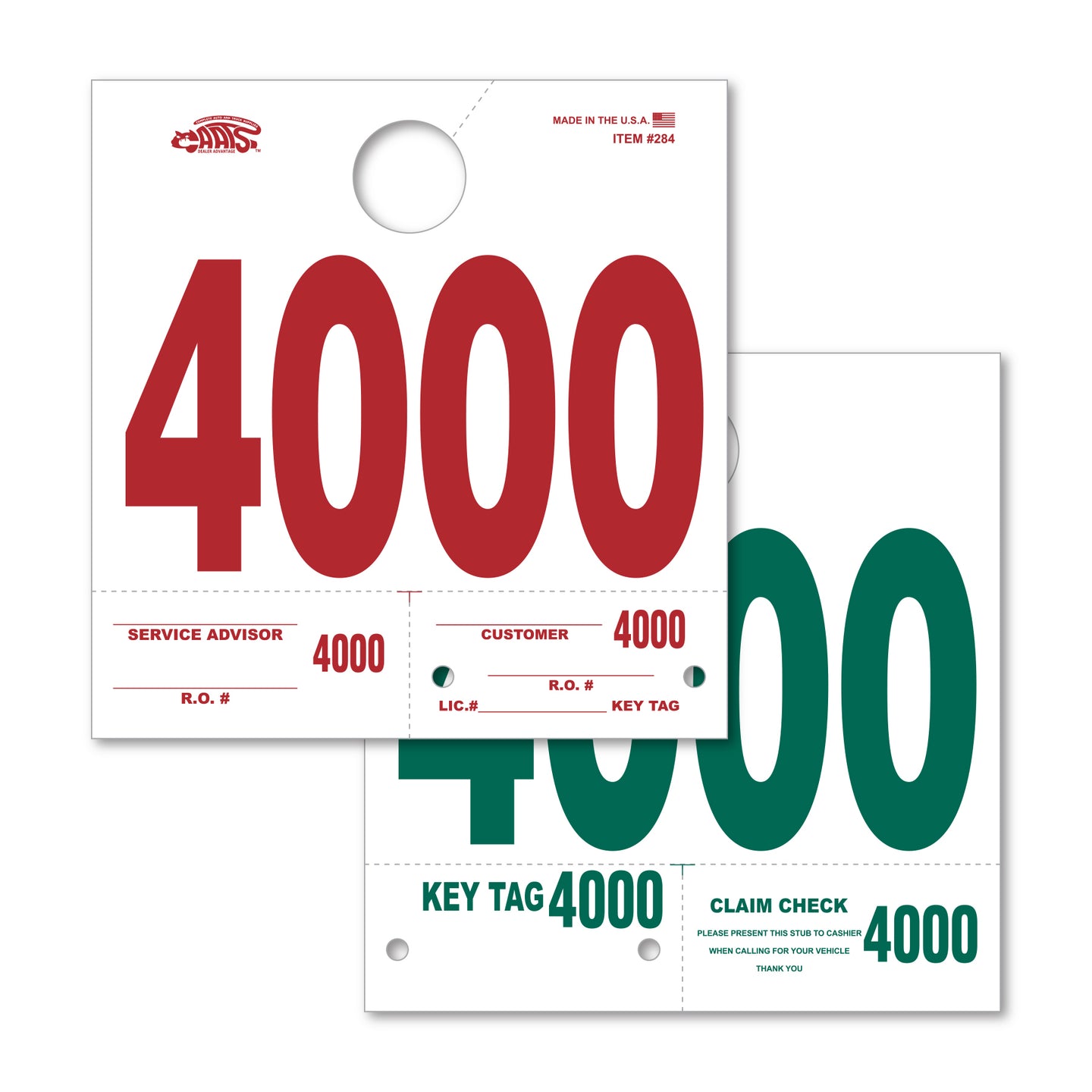 Heavy Stock Side Padded Dispatch Numbers (000-9999)