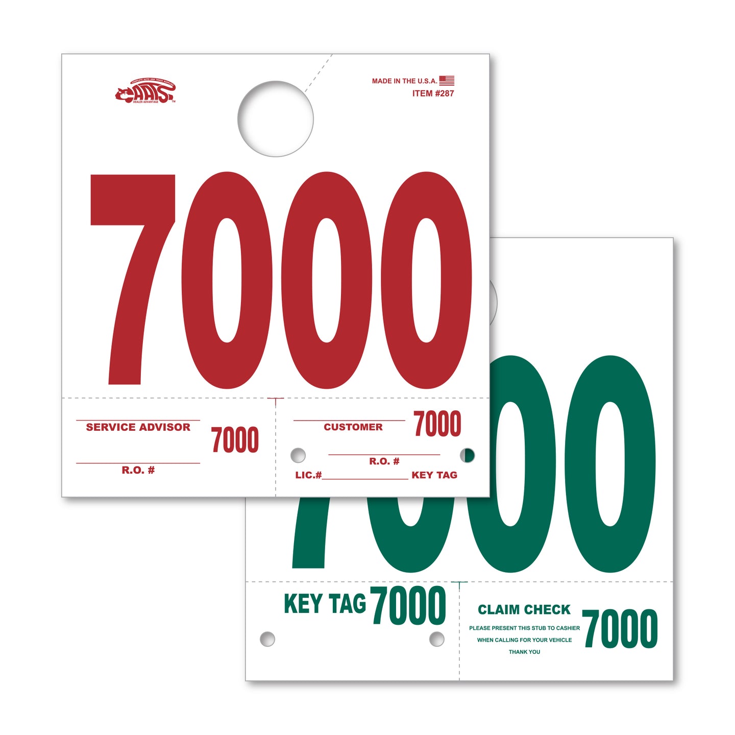 Heavy Stock Side Padded Dispatch Numbers