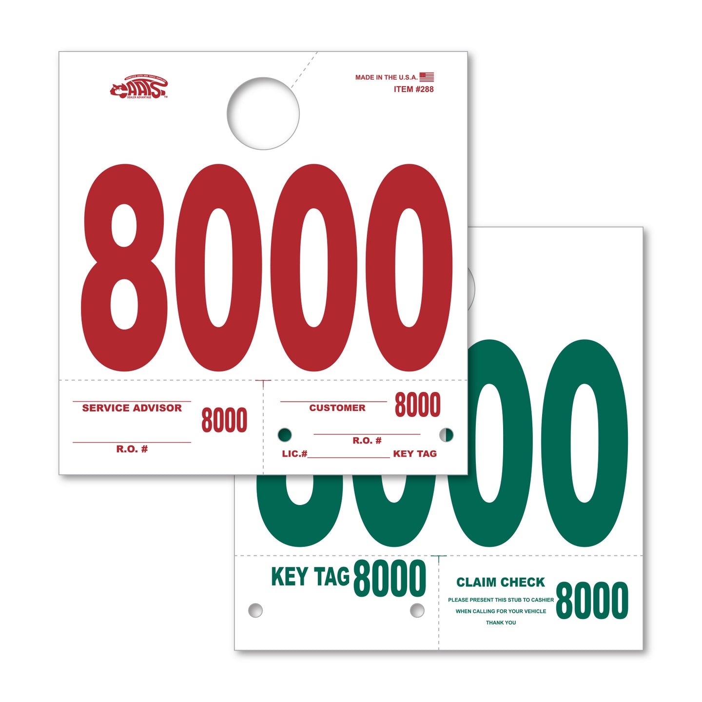 Heavy Stock Side Padded Dispatch Numbers