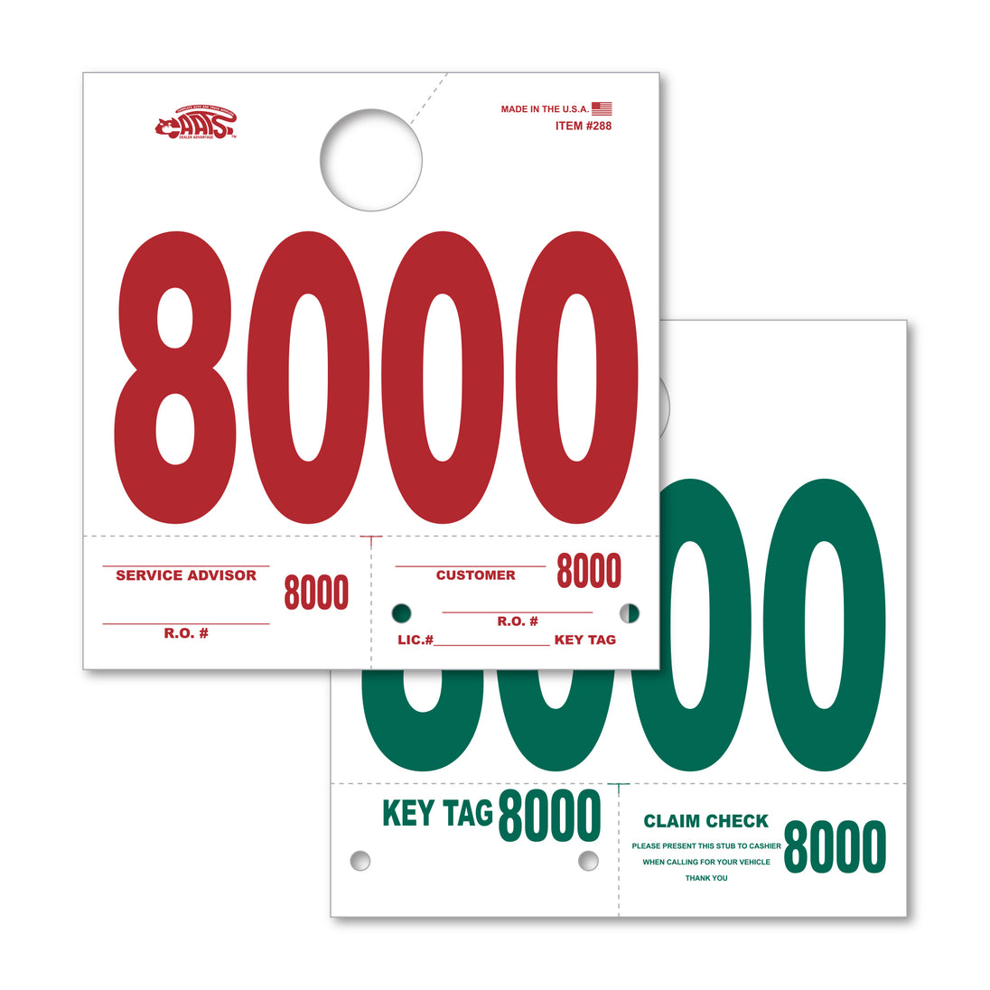 Heavy Stock Side Padded Dispatch Numbers (000-9999)