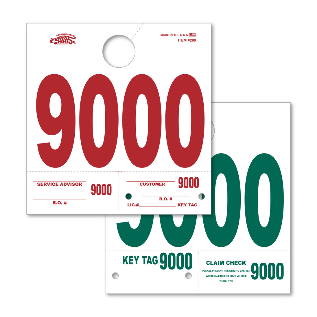 Heavy Stock Side Padded Dispatch Numbers (000-9999)