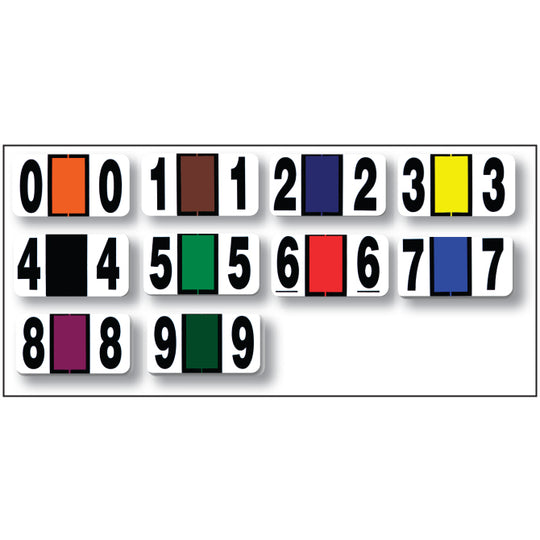File Right Color-Code Numbers - Full Set (0-9) - Roll